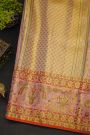 Kancheepuram Silk Baby Pink Saree With All Over Meenakari