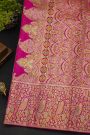 Kancheepuram Silk Rani Pink Saree With All Over Meenakari Bridal Saree