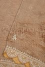 Fancy Crush Organza Brown Saree