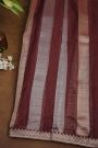 Fancy Kora Dark Maroon Saree