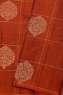Kancheepuram Silk Rust Orange Saree