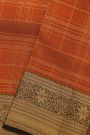 Kanchipuram Silk Rust Saree