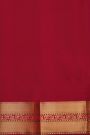 Kancheepuram Silk Mehendi Green Saree With Zari Lines Body Red Border