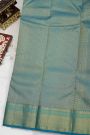 Kancheepuram Silk Royal Blue Saree Zari Lines Body With Contrast Border
