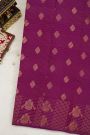 Kancheepuram Silk Purple Saree Floral Lines Body Open Border