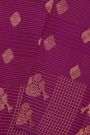 Kancheepuram Silk Purple Saree Floral Lines Body Open Border