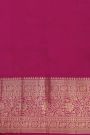 Kancheepuram Silk Sky Blue Saree Zari Lines And Florals Body Contrast Border