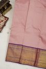 Kancheepuram Silk Baby Pink Saree Zari Checks Body Contrast Border