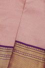 Kancheepuram Silk Baby Pink Saree Zari Checks Body Contrast Border