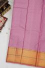 Kancheepuram Silk Lavender Saree With Zari Lines Body Contrast Border