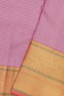 Kancheepuram Silk Lavender Saree With Zari Lines Body Contrast Border