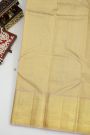 Kancheepuram Silk Teal Green Saree With Zari Buttis Body Contrast Border