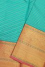 Kancheepuram Silk Sky Blue Saree With Zari Lines Body Contrast Border