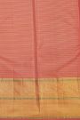 Kancheepuram Silk Sky Blue Saree With Zari Lines Body Contrast Border
