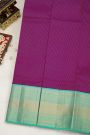 Kancheepuram Silk Purple Saree Zari Lines Body Contrast Border