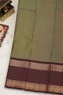 Kancheepuram Silk Dual Colour Saree With Zari Checks Body Contrast Border