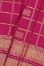 Kancheepuram Silk Magenta Saree With Zari Checks Body Self Border