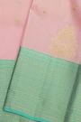 Kancheepuram Silk Pink Saree With Diamonds Border