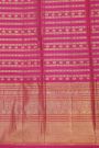 Kancheepuram Silk Bottle Green Saree With Peacocks Body Traditional Gap Border