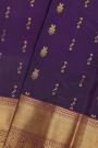 Kancheepuram Silk Purple Saree With Florals Body Self Kaddi Border