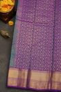 Kanchipuram Silk Royal Blue Saree With Peacock Buttis Body Kaddi Border