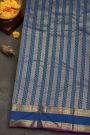 Kancheepuram Silk Sea Green Saree With Floral Buttis Body Gap Border