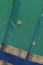 Kancheepuram Silk Sea Green Saree With Floral Buttis Body Gap Border