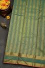 Kancheepuram Silk Peach Saree With Buttis Body Elephants Border