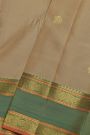 Kancheepuram Silk Peach Saree With Buttis Body Elephants Border
