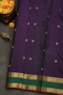 Kancheepuram Silk Purple Saree With Floral Brocade Pallu