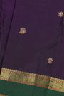 Kancheepuram Silk Purple Saree With Floral Brocade Pallu