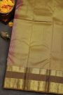 Kancheepuram Silk Purple Saree With Peacocks And Elephant Body Gap Border
