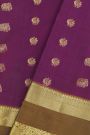 Kancheepuram Silk Purple Saree With Peacocks And Elephant Body Gap Border