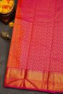 Kancheepuram Silk Orange Saree With Floral Brocade Pallu