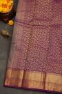 Kancheepuram Silk Purple Saree With Elephants And Peacocks Border