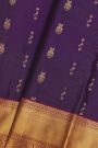 Kancheepuram Silk Purple Saree With Elephants And Peacocks Border