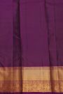 Kancheepuram Silk Purple Saree With Elephants And Peacocks Border