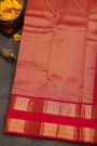Kancheepuram Silk Royal Blue Saree With Florals And Peacocks Traditional Gap Border