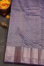 Kancheepuram Silk Baby Pink Saree With Florals And Peacocks Border