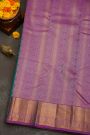 Kancheepuram Silk Sky Blue Saree With Florals And Leaves Border