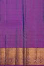 Kancheepuram Silk Sky Blue Saree With Florals And Leaves Border
