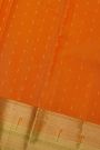 Kancheepuram Silk Orange Saree With Muniya Buttis Border