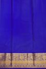 Kancheepuram Silk Bottle Green Saree With Florals And Leaves Jaal Border