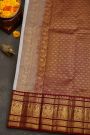 Kancheepuram Silk Off White Saree With Florals And Buttis Maroon Border