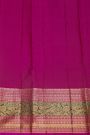 Kancheepuram Silk Rust Orange Saree With Florals And Leaves Jaal With Peacocks Border