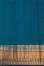 Kancheepuram Silk Sea Green Saree With Florals And Leaves Jaal Border