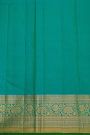 Kancheepuram Silk Parrot Green Saree With Florals And Leaves Jaal Border