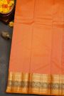 Kancheepuram Silk Red Saree With Florals and Leaves With Peacocks Border