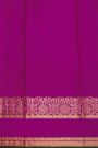 Kancheepuram Silk Violet Saree With Florals And Leaves With Diamonds Gap Border
