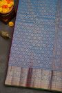 Kancheepuram Silk Purple Saree With Florals And Leaves Border